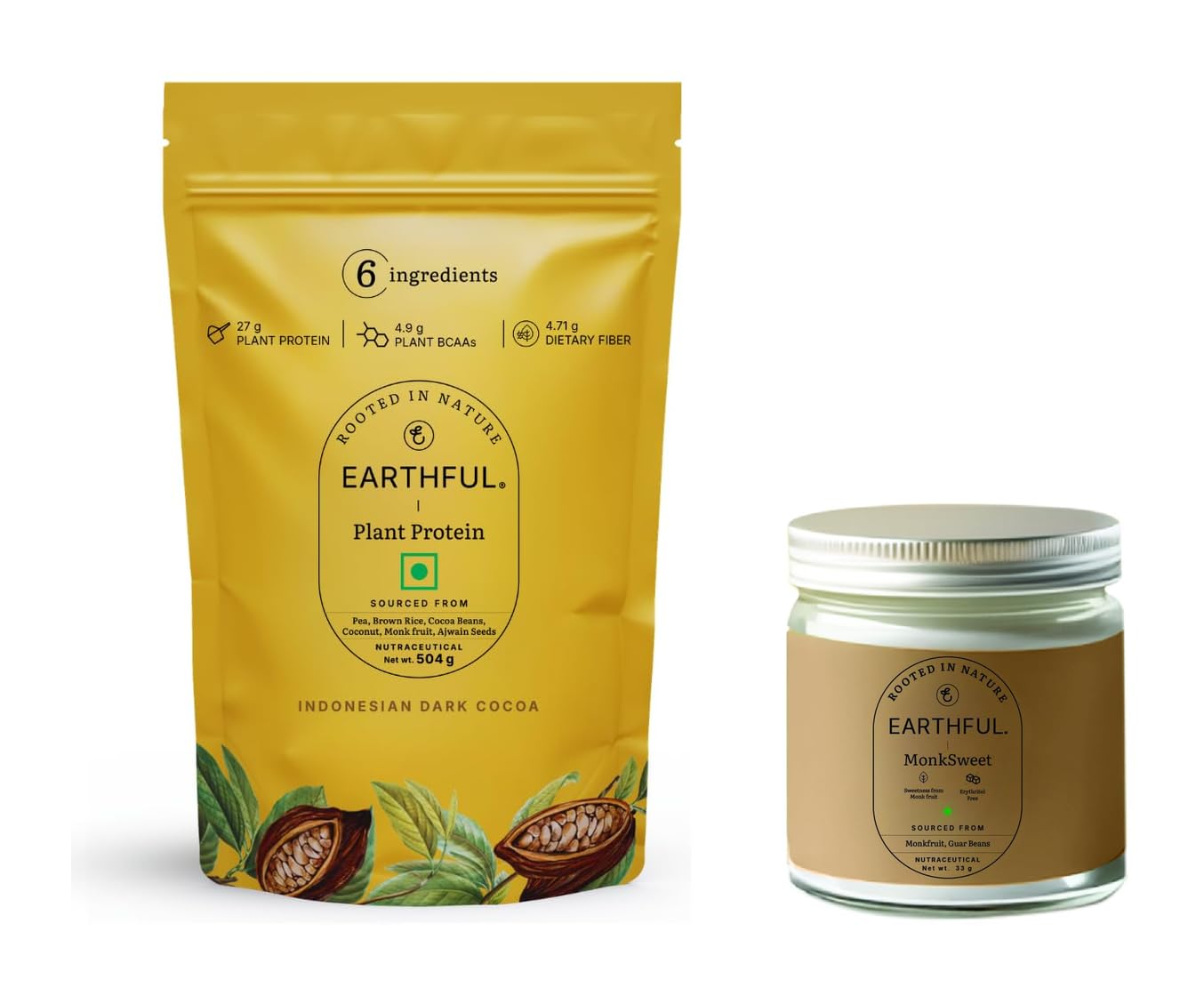 MonkSweet + Plant Protein - Indonesian Cocoa Combo | Erythritol Free, Diabetic Friendly, No Bloating, Lab Tested, 24g Protein/Serve, 9 Amino Acids-image-35