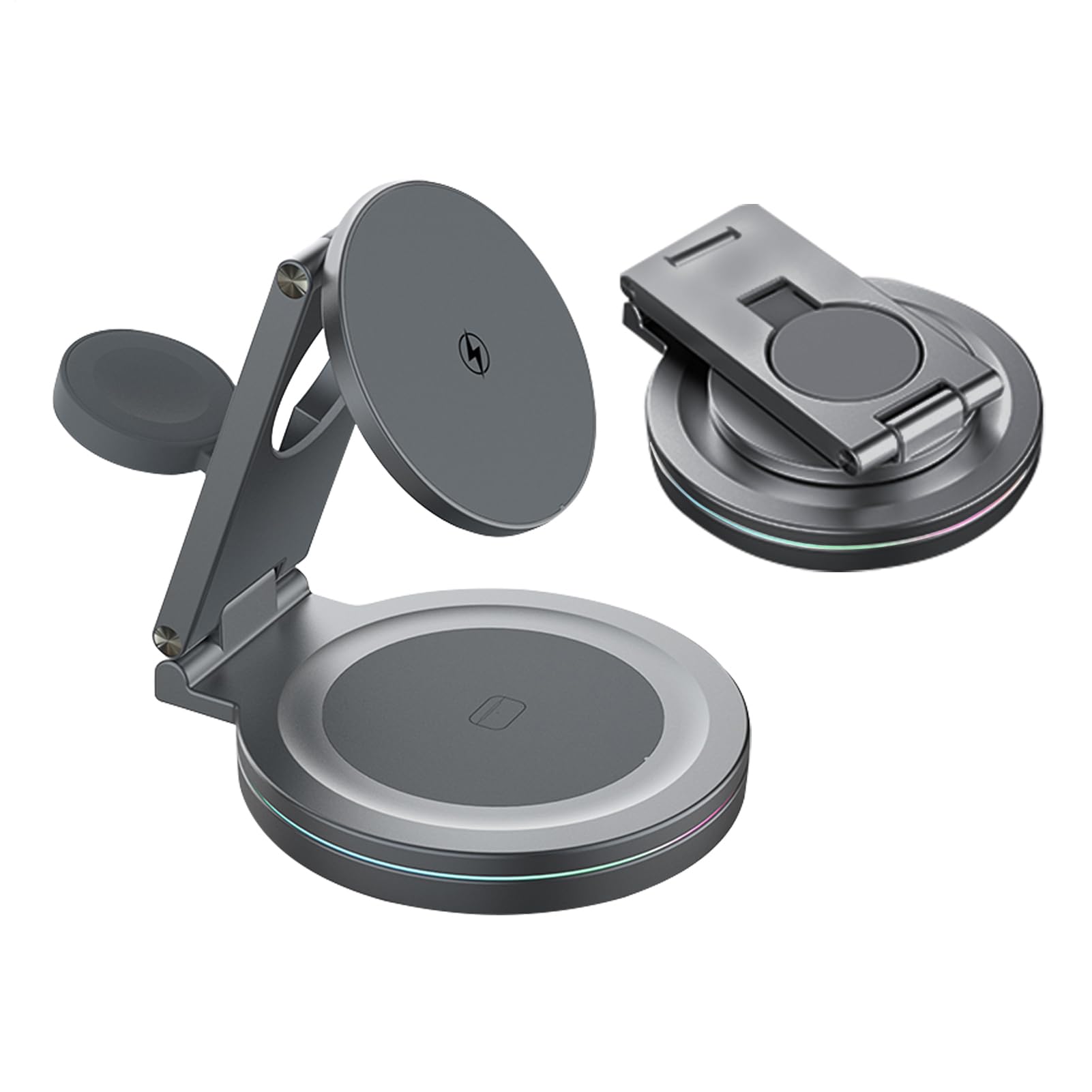 Estación De Recarga Inalámbrica Carga Rápida Magnética | Soporte Carga Inalámbrica 360° Soporte Plegable Portátil para Móvil, Consola, Hogar, Viaje, Bolso, Escritorio, Mesita De
