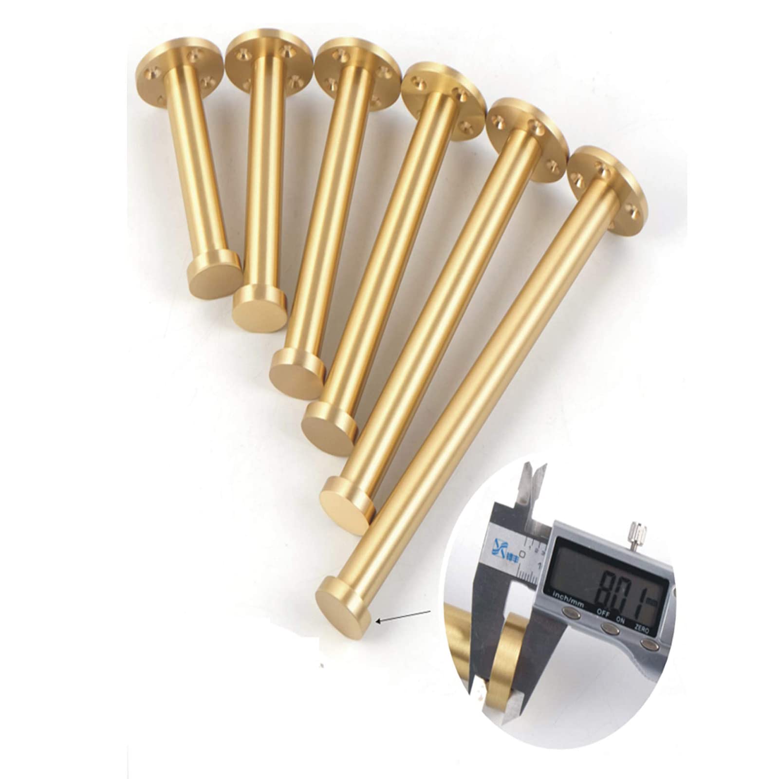 Juego de 4 Patas de latón Ajustables para Muebles, sofá, Mesa de Centro, TV, Mueble de baño, Patas con Tornillos, Kit de Patas hexagonales de 160 mm/6,3 Pulgadas.