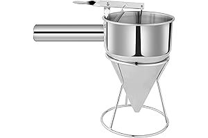 EgieMr Stainless Steel Candle Making Tools Pancake Batter Dispenser Funnels with Stand