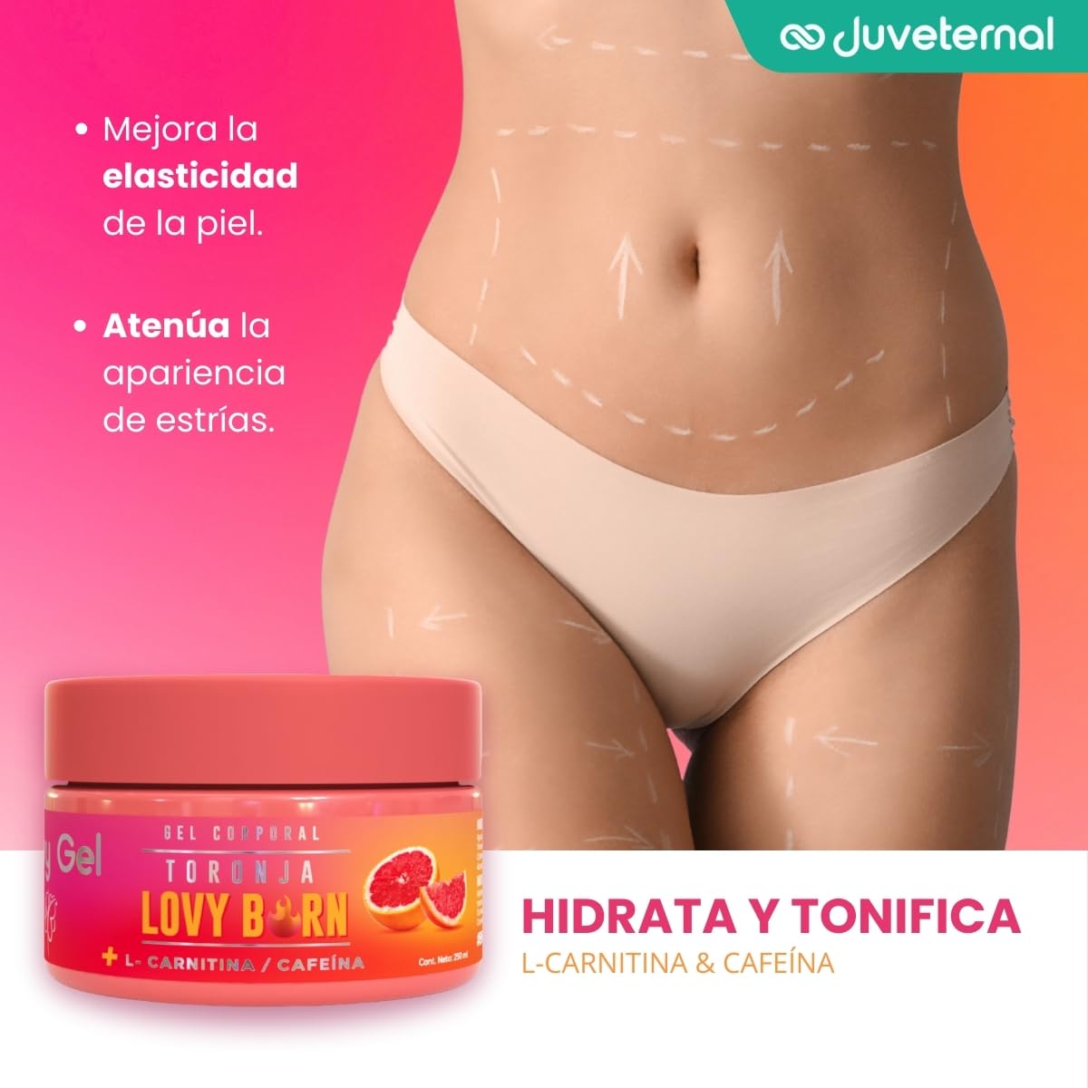 LOVY CARE Gel Corporal de Toronja Sport con L-Carnitina + Mentol + Cafeína,  250 ml, Refrescante, Reafirmante y Tonificante : Amazon.com.mx: Belleza