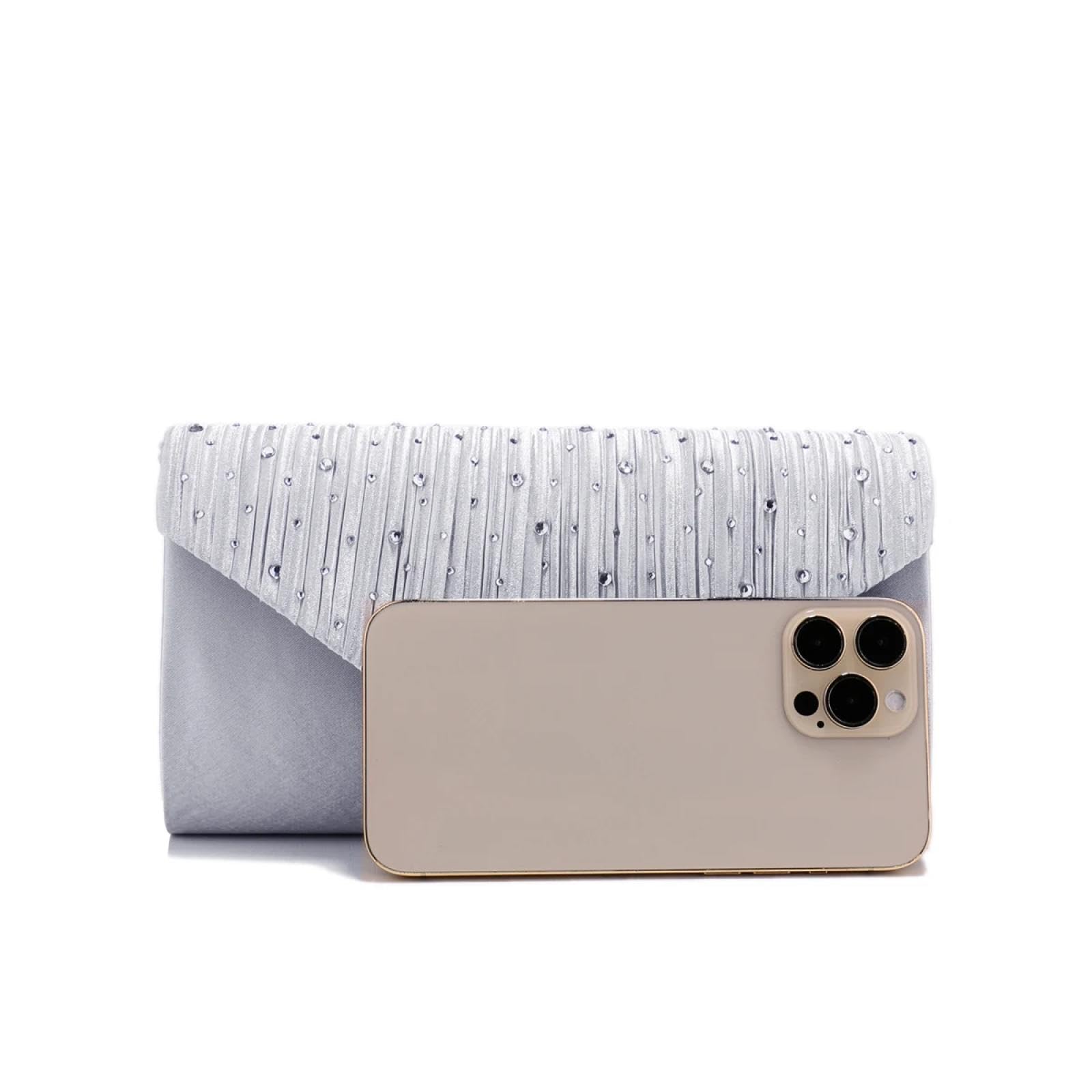 Abendtasche Damen Clutch Frauen Satin Abend Tasche Silber Clutch Taschen Kette Schulter Glitzer Elegante Handtasche Für Hochzeit Braut Geldbörse