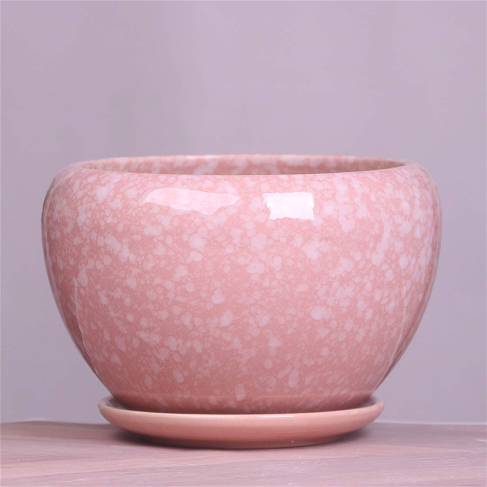 MNUvxzaewf Simple Green Dill Flower Pots Ceramic With Tray European Style Indoor Desktop Household Thickening(4)