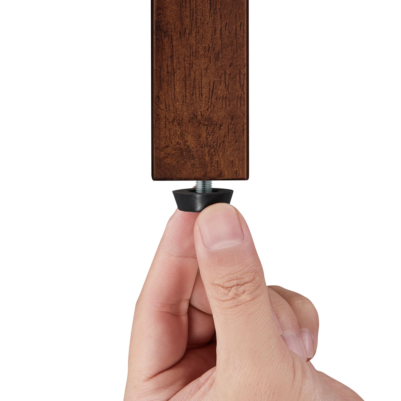 Poltrona Classica Ecopelle PU da Salotto Studio Poltrocina Imbottita Struttura in Legno Molle in Acciaio Sedia Moderna con Braccioli Schienale Piedini Regolabili per Lavoro Bar Marrone Scuro