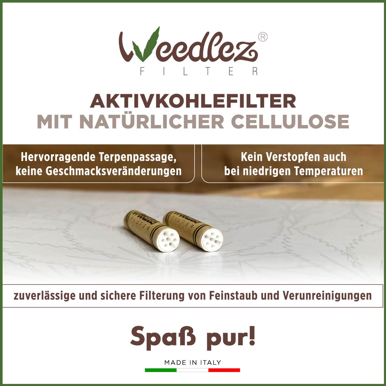 Mister Canapa, Aktivkohlefilter und natürliche Zellulose, 250 Stück, Durchmesser 5 mm