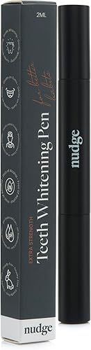 Nudge Advanced - Bolígrafo de gel para blanquear los dientes, 0.1 fl oz, potente blanqueamiento, fortalecimiento del esmalte, fórmula amigable con