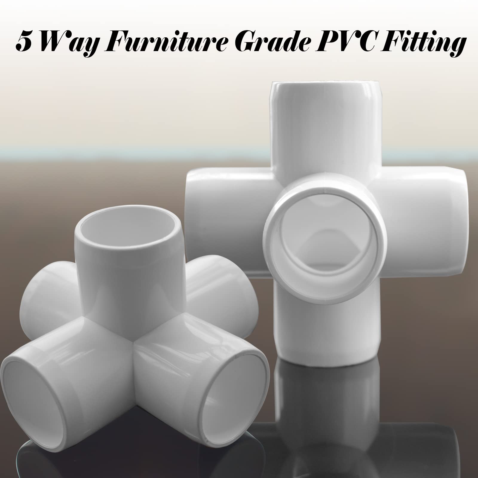16PCS 5Way PVC Fittings, 1/2Inch Elbow PVC Fitting SCH40 PVC Pipe