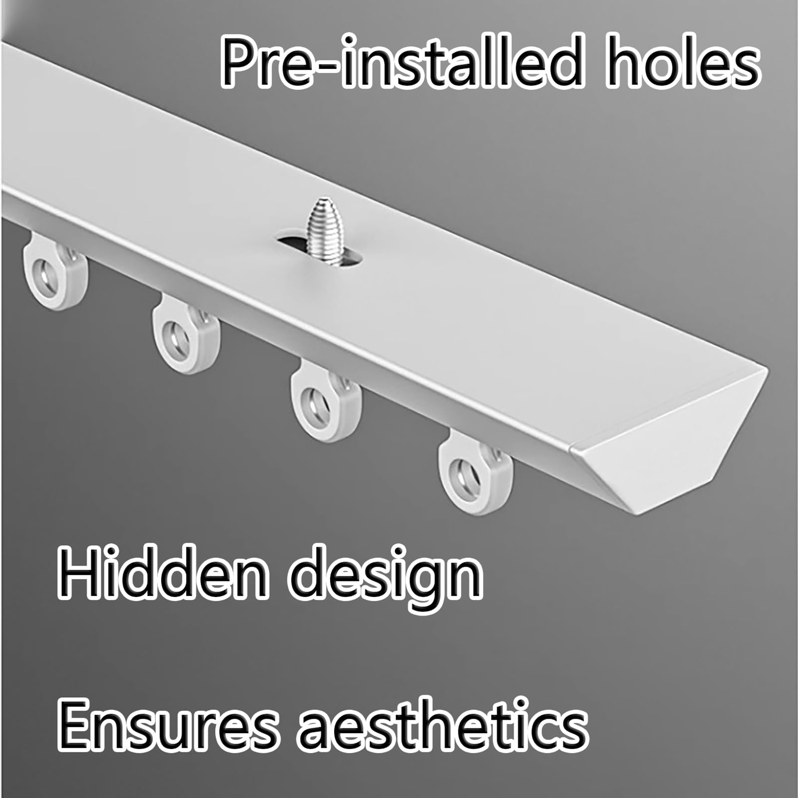 Binario Per Tende In Metallo, Tenda Soffitto Lega Di Alluminio, Bastone Silenzioso E Resistente Con Montaggio A Divisorio Tra Soggiorno Camera Da Letto(White,1.2m(3.9ft))