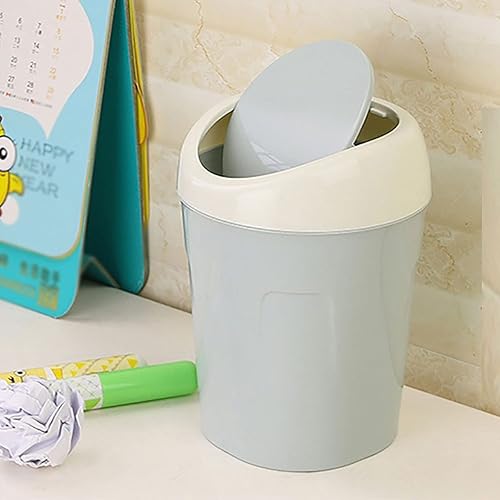 Miniatura 2 de ZELKON Trash Can Bedroom Garbage Storage Practical Green Small Desktop Mini Creative Covered Kitchen Living Room Trash Can Desktop (Color  Light