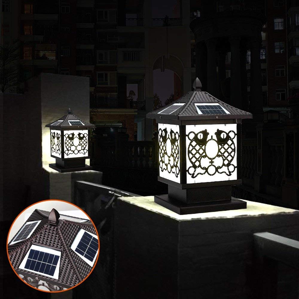 Lanterna Europea in Acrilico, lampione a energia Solare, Lampada da Giardino Vintage Tradizionale, luci da Prato antiche, Lampada da Tavolo per Esterni, Villa, E27, Illum,