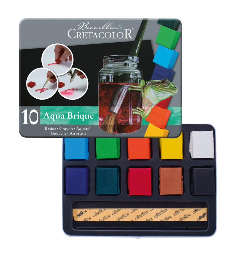 Cretacolor Aqua Brique Farbblock Allround Farbe 4in1 Kreide - Aquarellfabre - Goauche - Airbrushfarbe