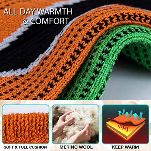 Image of Merino Wool Ski Socks 2 Pairs, Thermal Knee High Warm Socks for Snowboarding, Hiking, Cold Weather, Snow, Hunting