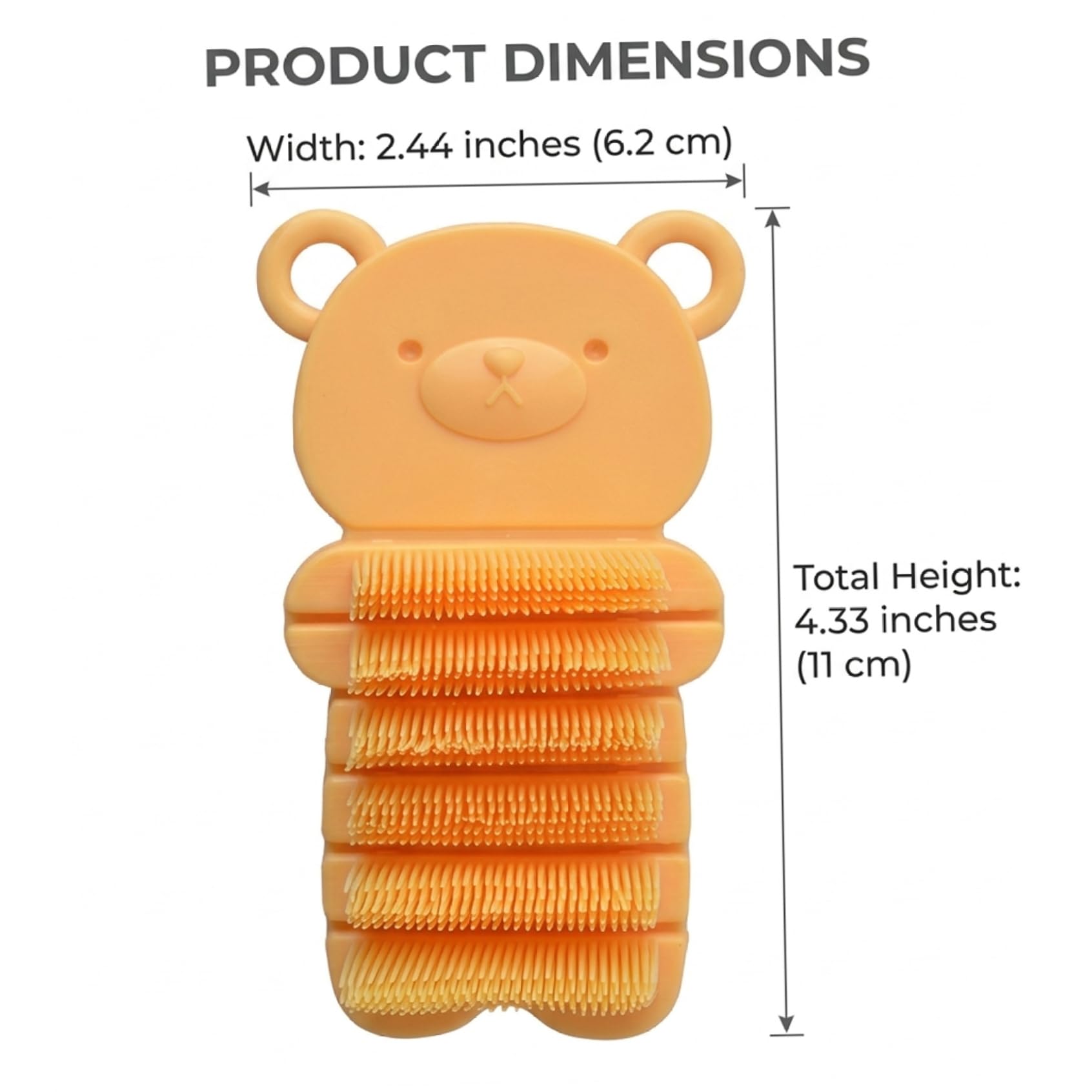 Cepillo de uñas para niños, cerdas suaves, cepillo suave para fregar uñas para niños pequeños, lindo diseño de oso para fomentar el lavado de manos, amarillo, limpieza