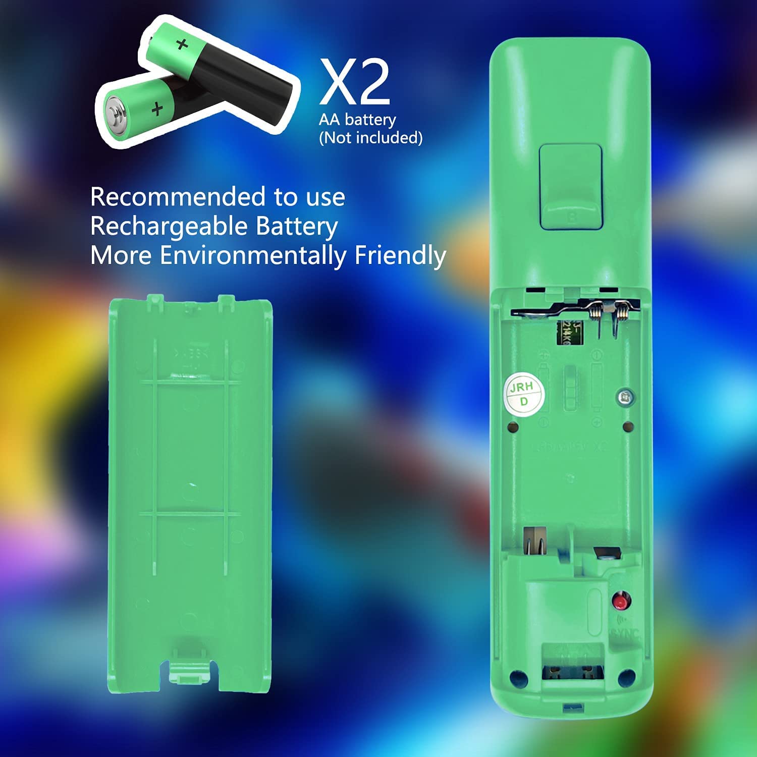 Yosikr Remote Controller for Wii/Wii U, with Silicone Case and Wrist Strap (2 Pack, Pink and Green) - Image 4