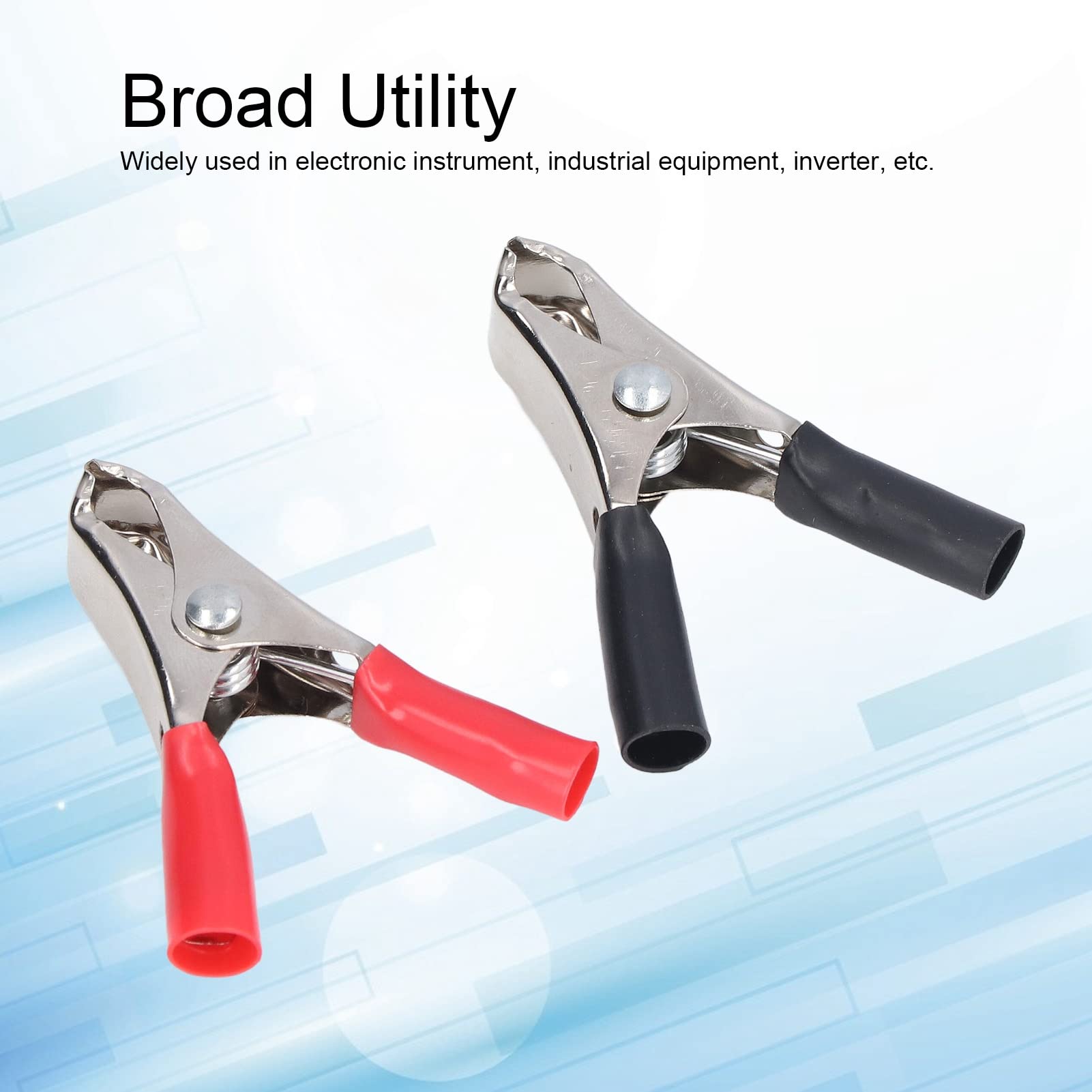 Izolowane klipsy krokodylkowe, klipsy aligatora. 50 Sets Insulated Crocodile Clips - 10A Battery Clip & Cable Clamp Tool Kit for Testing Equipment