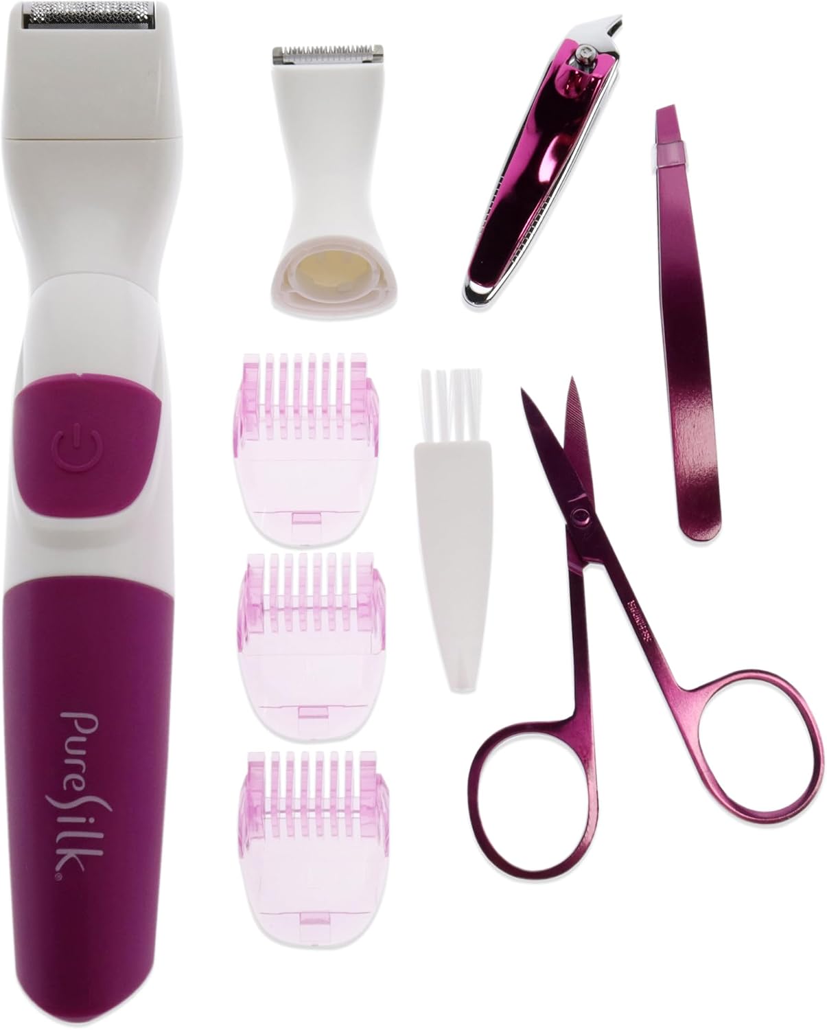 Wet and Dry Body Trimmer Kit by Barbasol for Women - 10 Pc Trimmer, 3 Foil Heads, Nail Clipper, Scissors, 3 Guide Comb, Tweezers