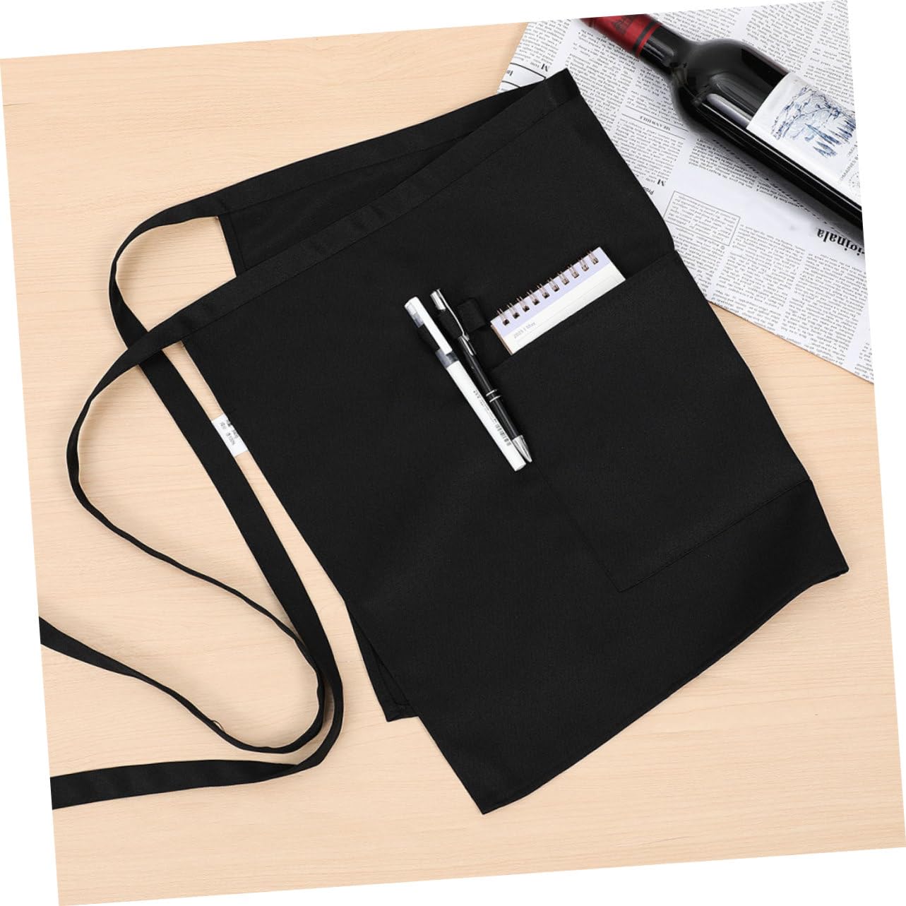 5 Piezas Delantal Corto Unisex con Juego Delantales para y Camareras Diseño Moderno y Funcional para Cafés y Tiendas de Resistente Manchas