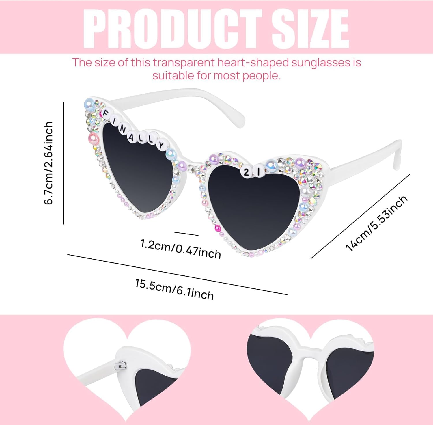 JUSTOTRY 21st Birthday Sunglasses, Finally 21 Birthday Glasses 21st Birthday Decorations Gifts Accessories for Women - Image 5