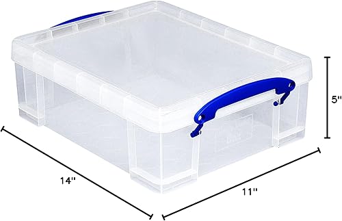 Miniatura 6 de Really Useful Box Paquete de 2 contenedores de almacenamiento, bolsas organizadoras apilables de plástico transparente, 8.1 litros