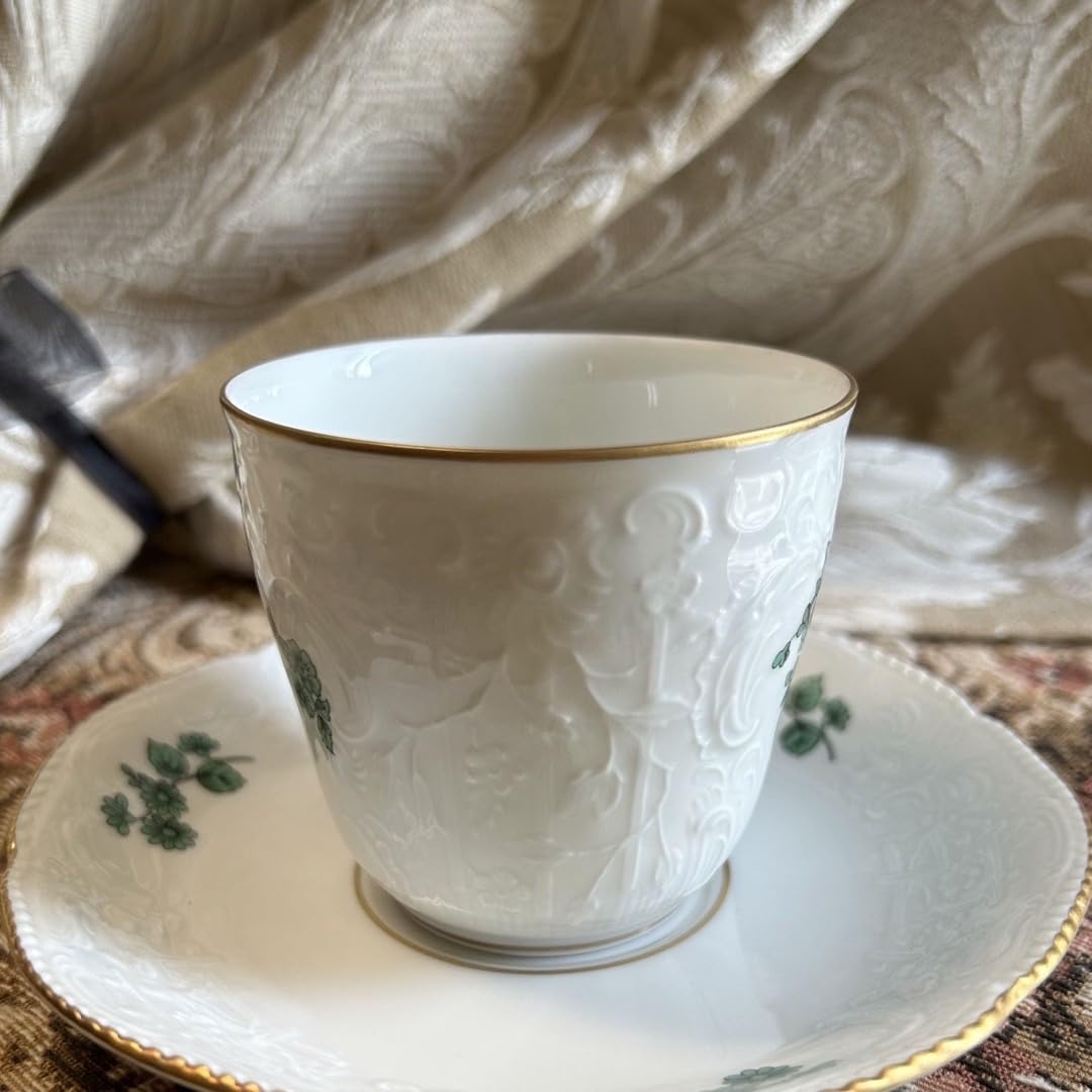 ドイツ製 ROSENTHAL 美しいレリーフ マイセンフラワーグリーン C&S