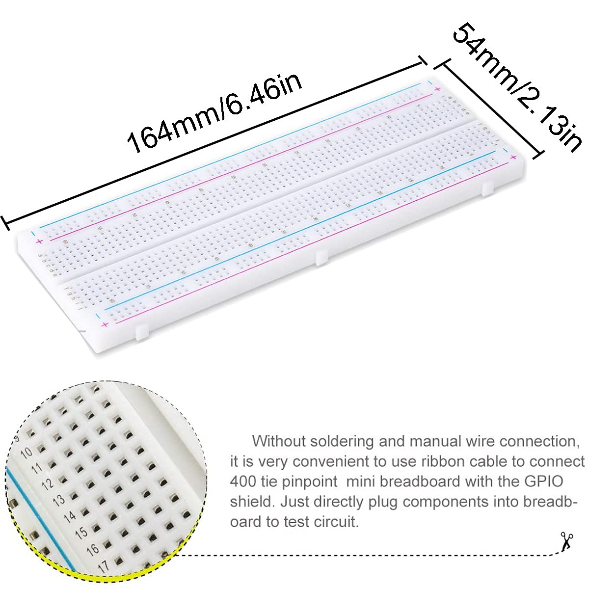 Kit GPIO Raspberry Pi - Carte Adaptateur 40 Broches + Planche à Pain + Câbles - Compatible Tous Modèles