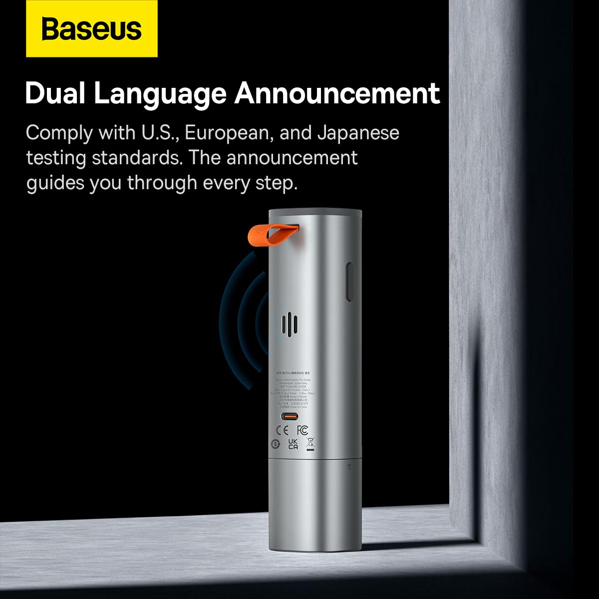 Baseus Car Mount SafeJourney Pro Series alcohol breathalyser in aluminium case 470 mAh Gray (CRCX060014)