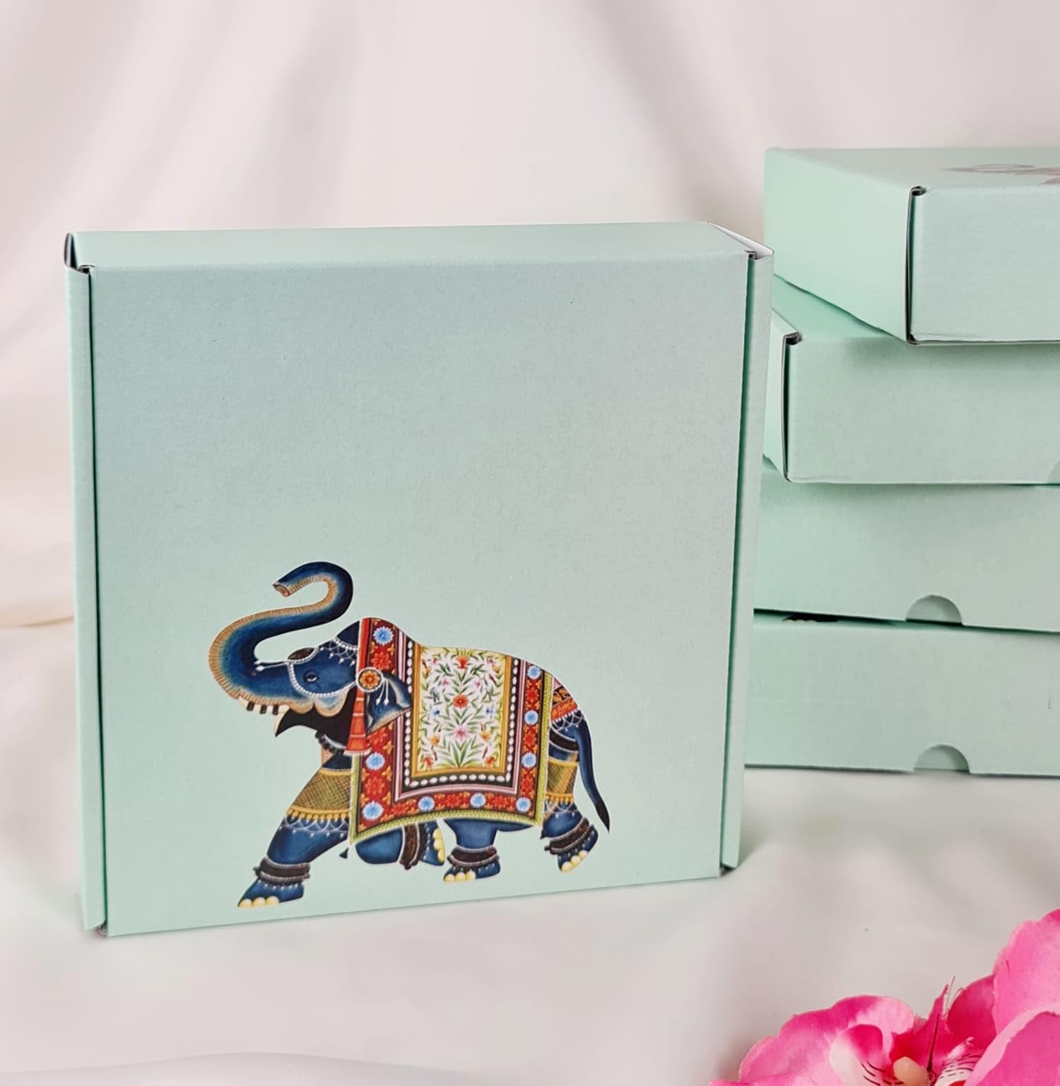 SATYAM KRAFT 5 Pcs Multipurpose Decorative Folding Paper Box with elephant print Rectangle Cardboard DIY Box for Wedding,Christmas,Xmas Gift Hamper,New year Gifting Boxes&Decoration(pack of5)(Green) (B0CXPVZQMD) Amazon Price History, Amazon Price Tracker