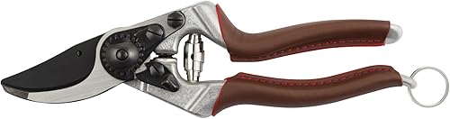 FELCO 8 ELITE tijera ergonómica para diestros mano grande, mangos cuero, hoja F-