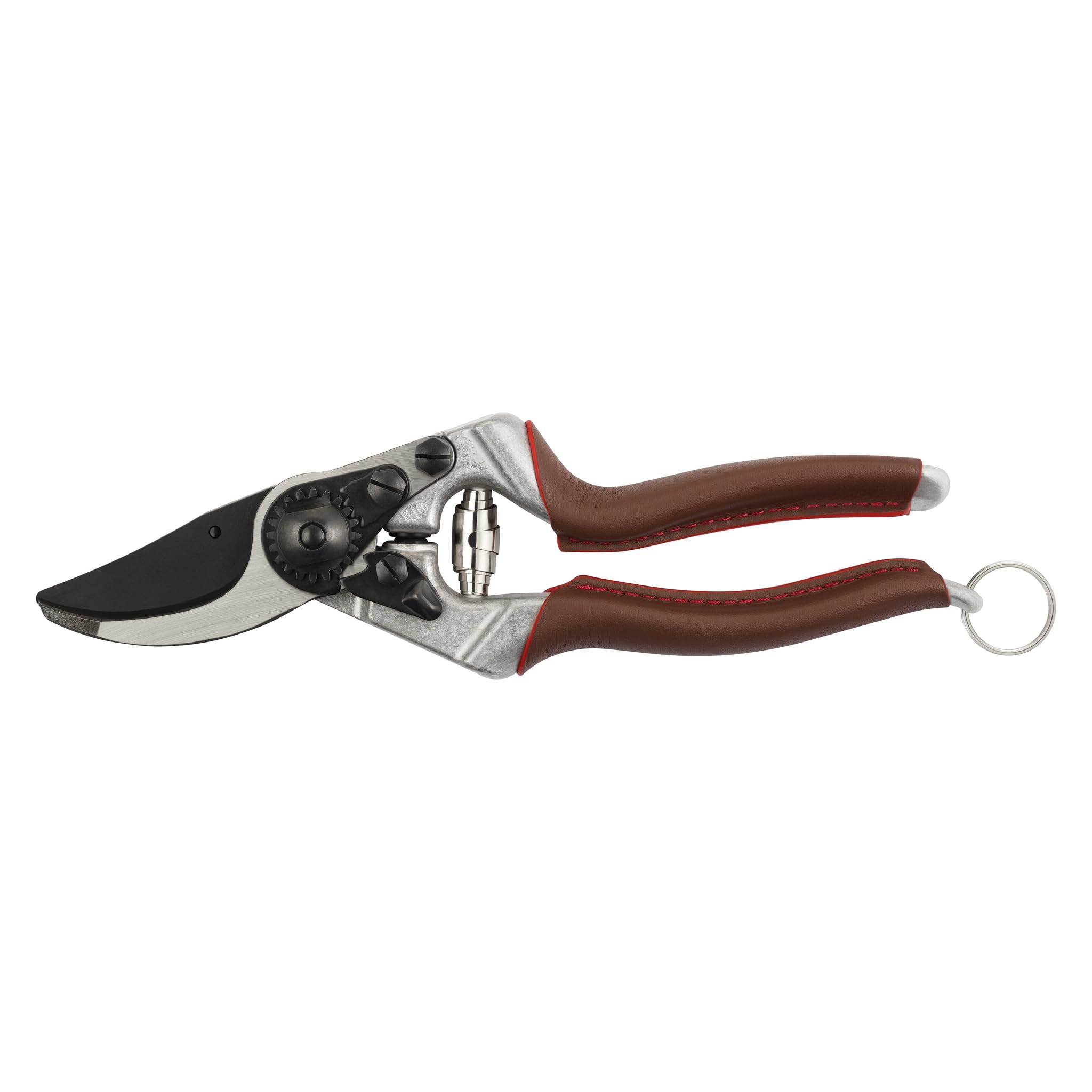 FELCO 8 Elite Cesoia da Potatura Bypass, Mano Destra, Mano Grande, 25mm, Lama F-Tech, Impugnature in Pelle Cucite a Mano, Testa Angolata, Made in Switzerland, Garanzia a Vita