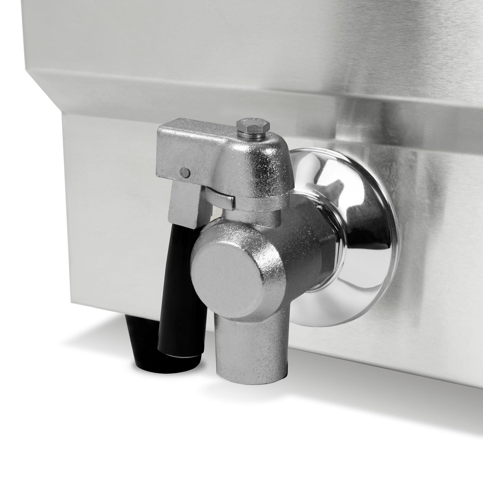 VERTES Friggitrice in acciaio inox 10L, 3000W, 230V, principio della zona fredda, temperatura regolabile in continuo 50-250°C, rubinetto di scarico, cestello per frittura, pulsante di reset, a olio