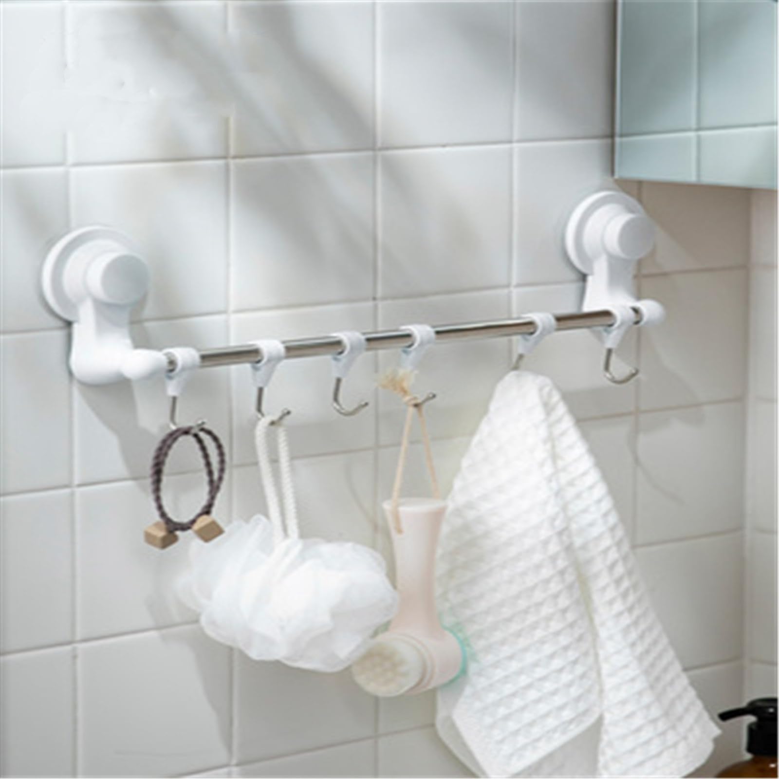 Percha para Utensilios de Cocina Gancho de pared Force, barra for colgar en la cocina, toallero de baño sin perforaciones, estante for utensilios de cocina for el hogar