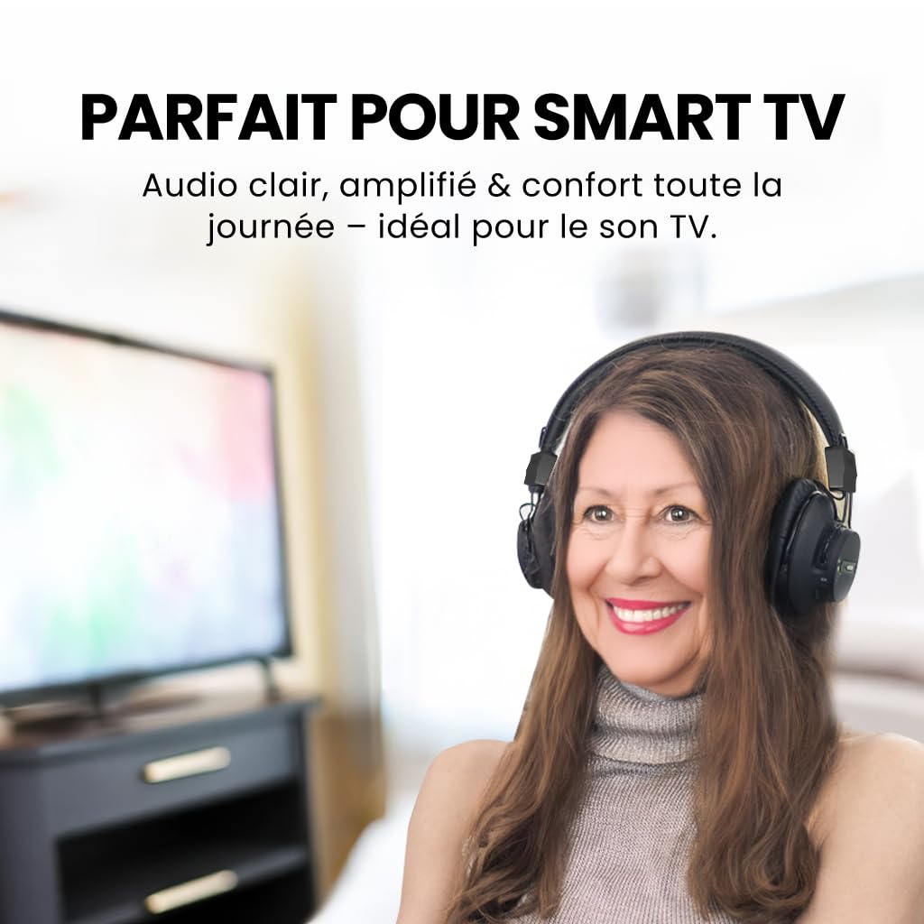 Avantree Audition 3 – Casque Bluetooth 5.3 Over-Ear avec Base