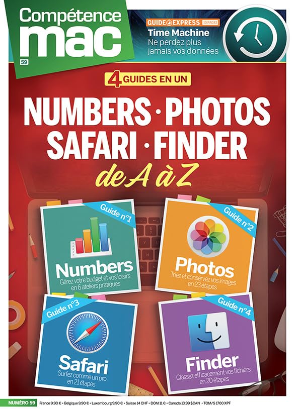 Compétence Mac n° 59 - Numbers - Photos - Safari - Finder - 4 guides en un