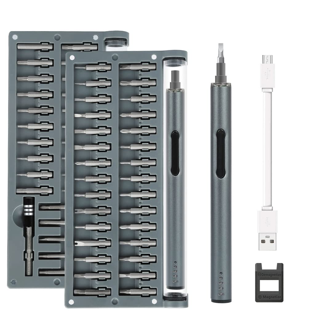 Destornillador eléctrico de precisión Juego destornillador recargable Set bits tornillo Mini establecido for el teléfono reparación