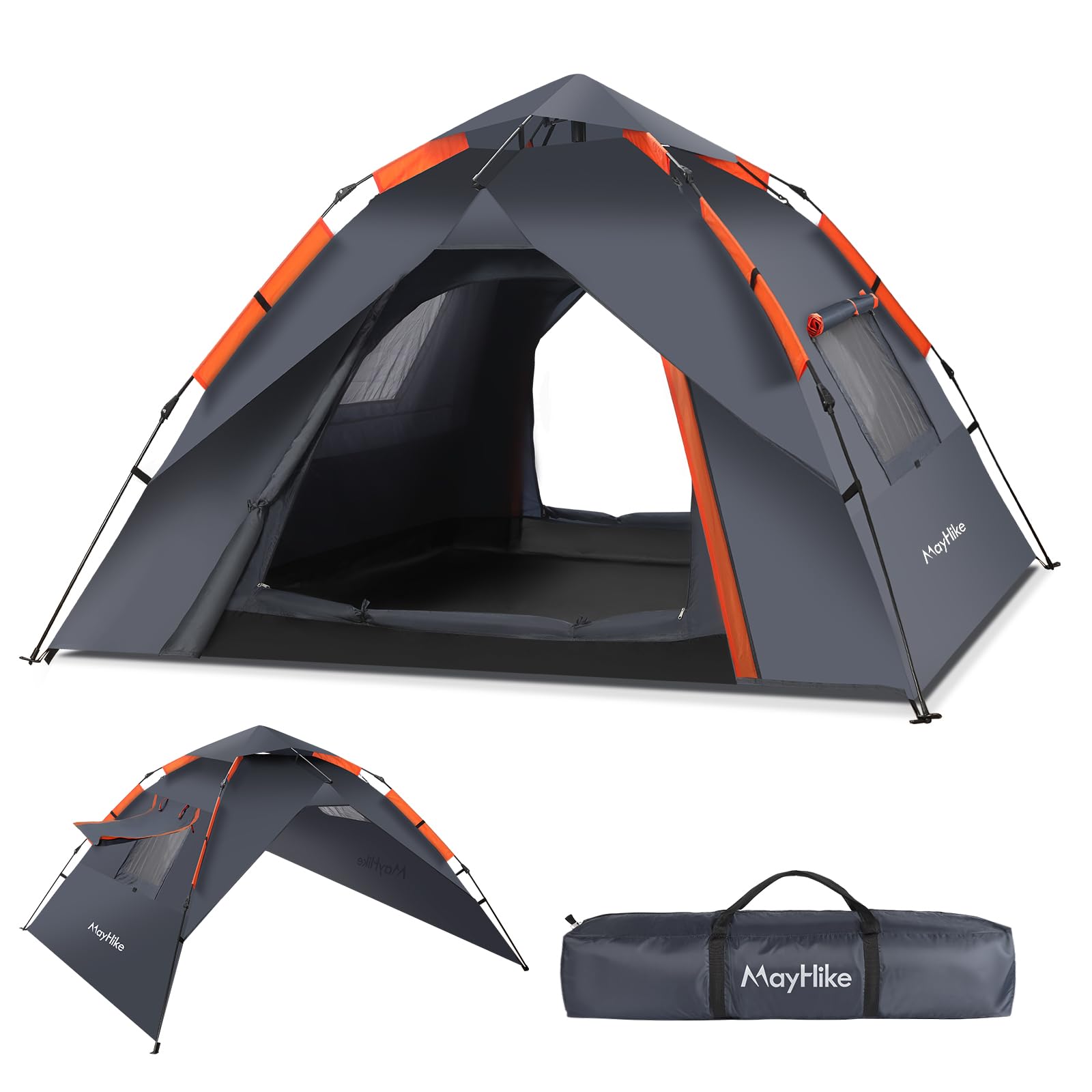 Tente Pop-Up Automatique 2 Places – Déploiement 2 Secondes, Étanchéité 3000mm, Double Paroi 4 Saisons, Anti-UV UPF 50+, 2 Portes & 2 Fenêtres, Tente de Camping Léger 2.3×2.3×1.35m