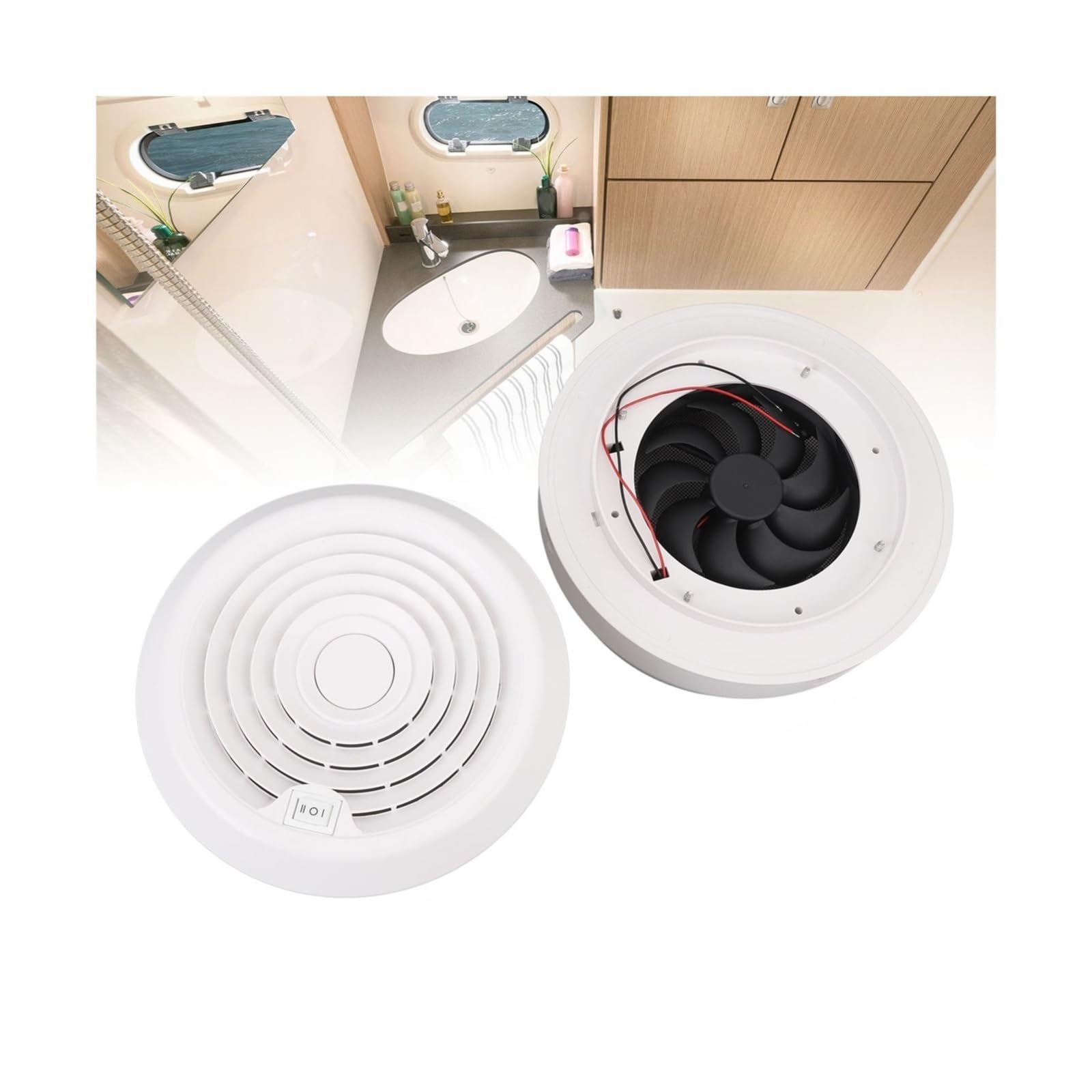 Extractor de aire, Extractor De Techo 12V RV, Ventilador Ventilación Redondo 5000rpm Con Pantalla For Camper, Remolque, Autocaravana, Yate para invernadero, sótano