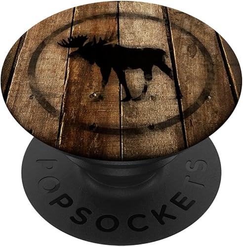 Pipsockets de madera rústica con aspecto vintage  Moose  agarre y soporte para teléfonos y tabletas