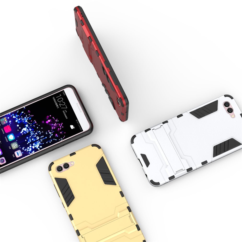Funda Huawei Honor 9, MHHQ 2in1 Armadura Combinación A Prueba de Choques Heavy Duty Escudo Cáscara Dura PC + Suave TPU Silicona Rubber Case Cover con soporte para Huawei Honor 9 -Black Plus Gray — view 7