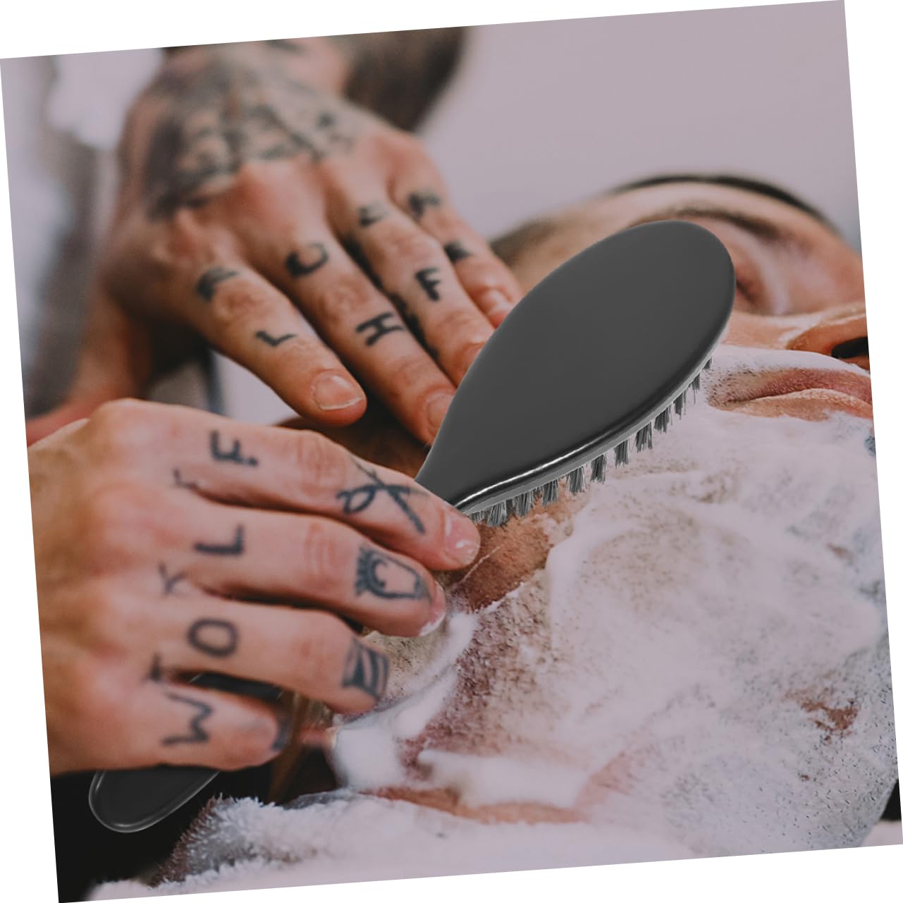 NOLITOY 8pcs Men's Beard Brush Barber Hair Cutting Tool Soft Bristles Neck Duster Brush for Beard Shaping Salon Brush for Men