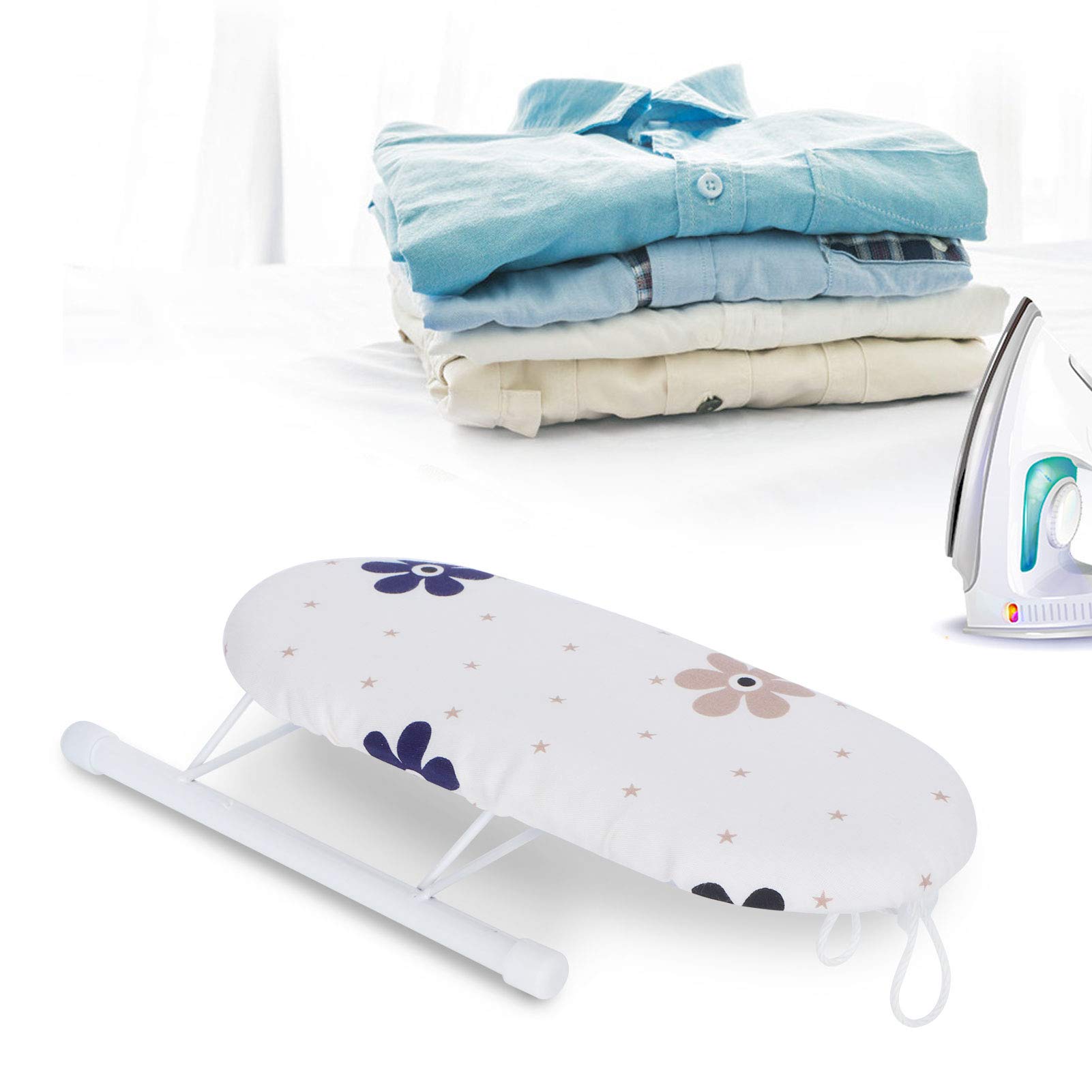 Small Ironing Board, Folding Sleeve Cuffs Collars Ironing Table Space Saving for Home, Craft Room, Travel Use (Tight Clusters of Flowers)