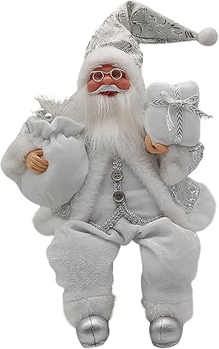 Figuras de Papá Noel de 13 pulgadas, decoración de Papá Noel sentado de Navidad para habitación, chimenea, centros de mesa, decoración de ventana,