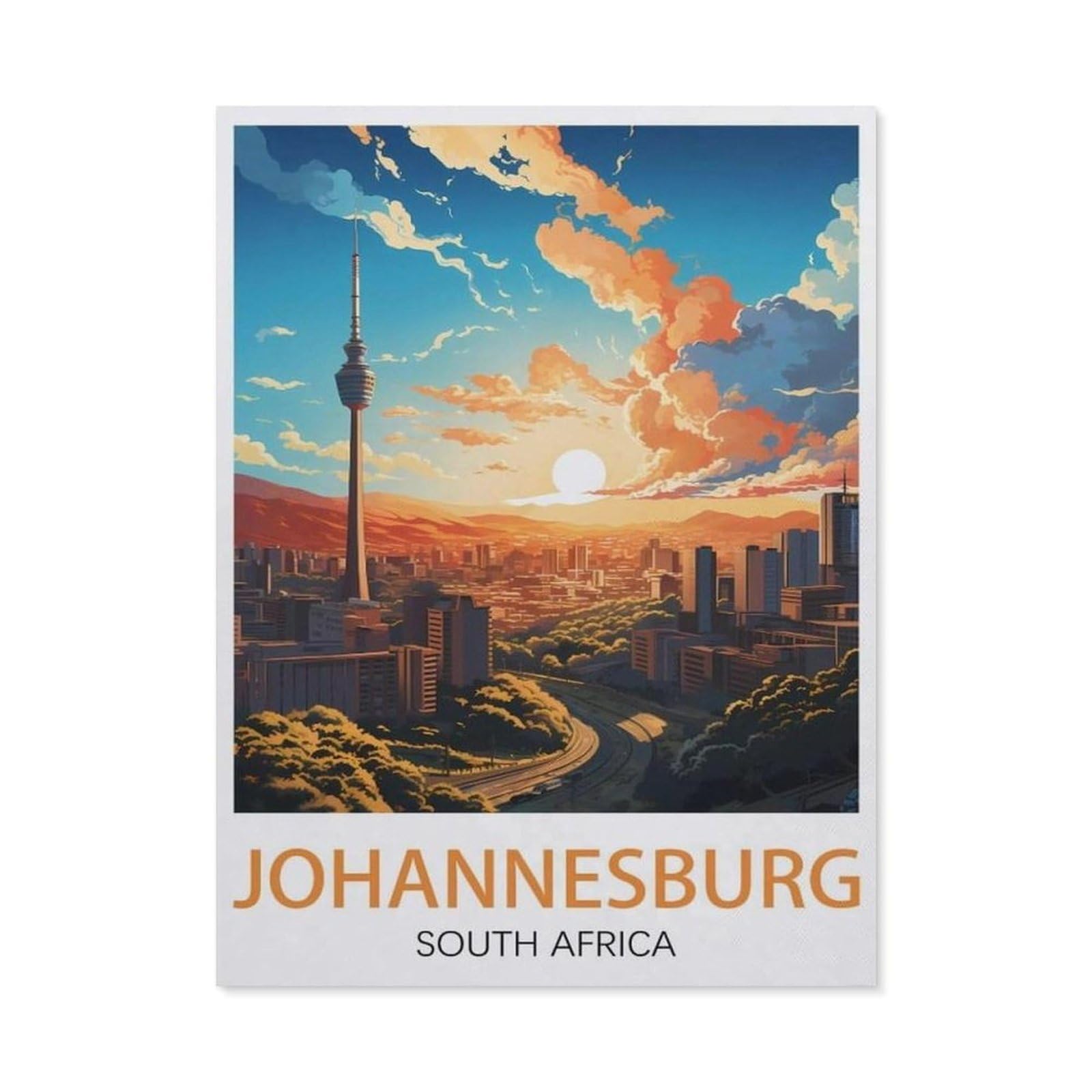 Beayodkp A6 Johannesburg South Africa，Paint By Number Diy Oil Painting Paint By Numbers Kits For Adults Beginner Canvas Acrylic Arts Craft For Home Wall Decor Drawing(50X60cm-Be21