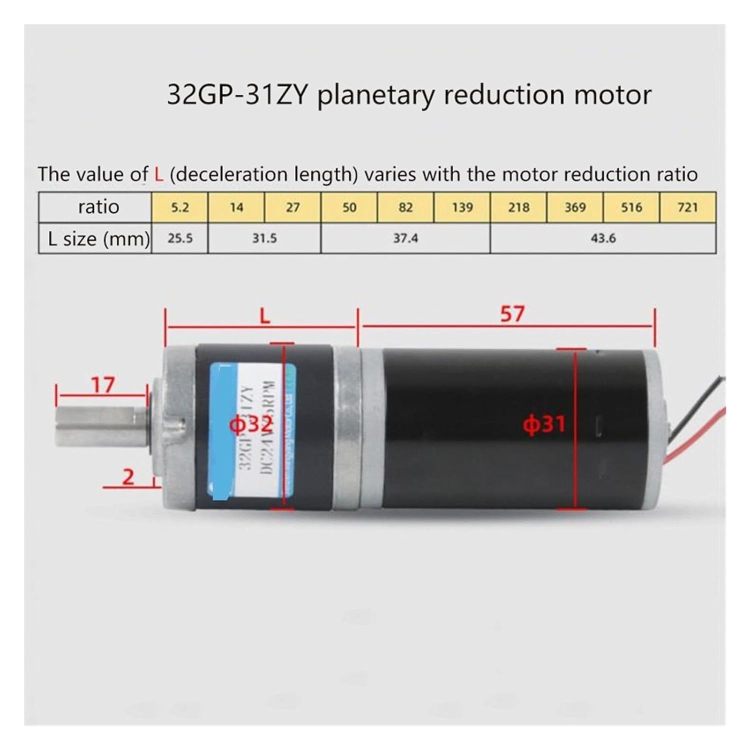100KG 32MM 32-31ZY DC Planetary Gear Motor 24V 12V Low Speed Small Adjustable and Reversible Shaft Diameter 6/8MM(11RPM,8mm 24V)