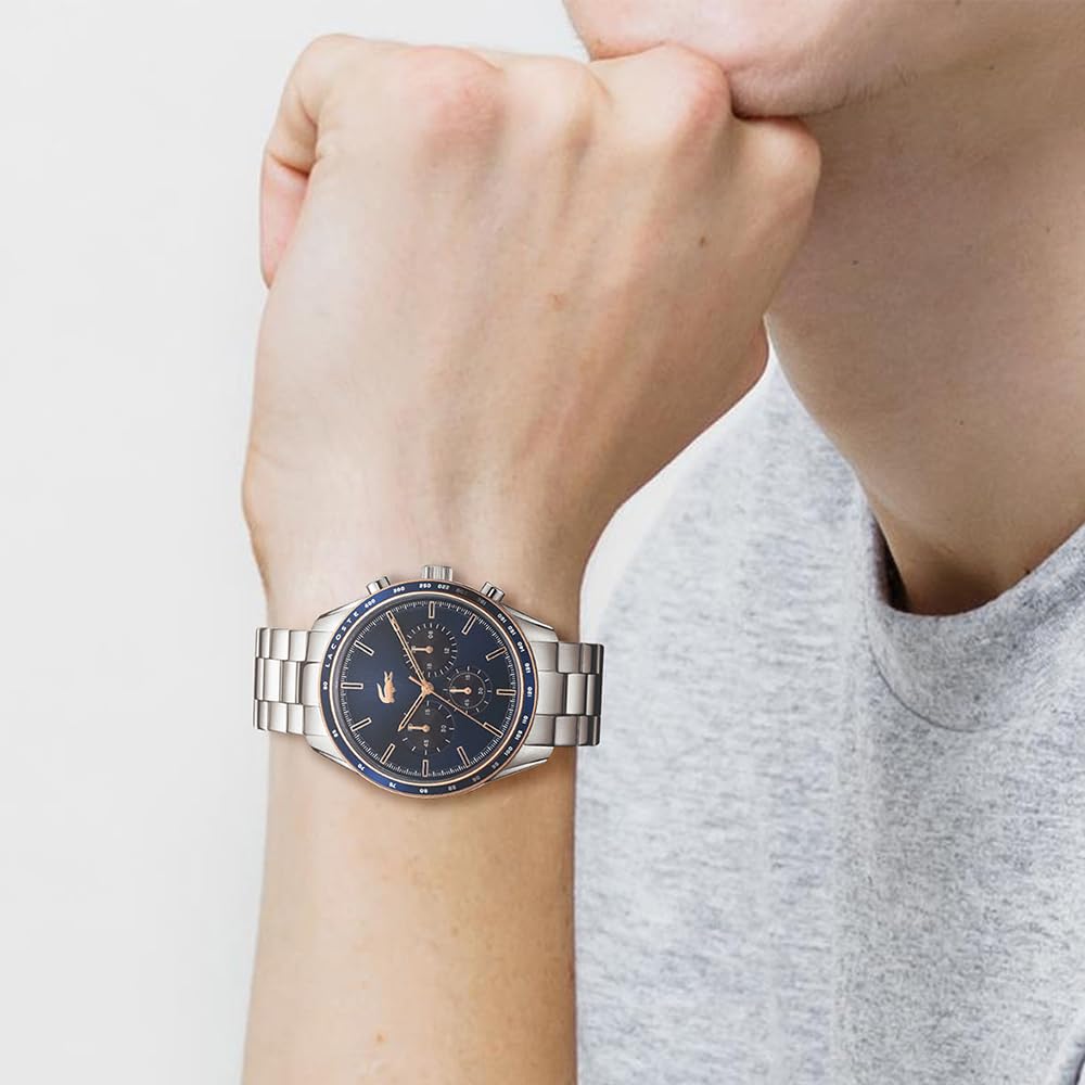 Lacoste Chronograph-Quarzuhr der Boston Kollektion für Herren mit Leder- oder Edelstahlarmband in Glieder- oder Mesh-Design