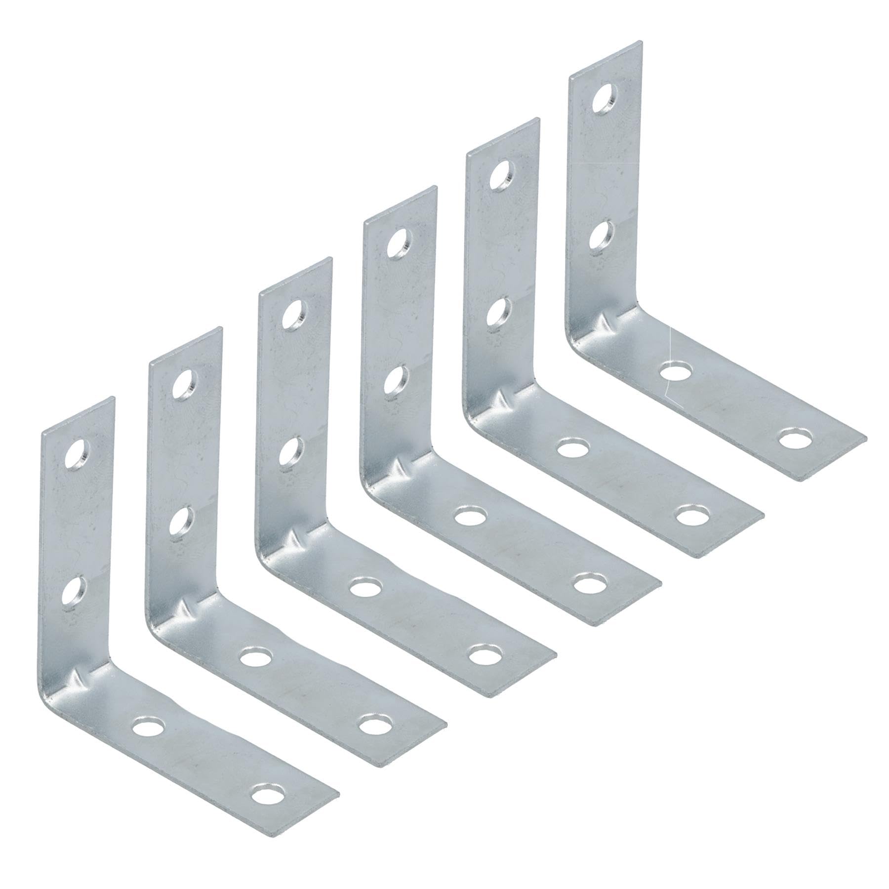 Ab Tools 50Mm (2In) Corner Brace Bracket Set L Shaped Mending Reinforcing Plate 6Pc