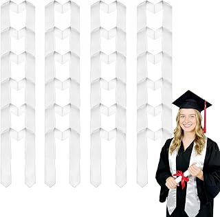 12/24 Pcs 72" Plain White Unisex Satin Graduation Stole Bulk Sublimation Blank Adult Honor Sash for Ceremonies