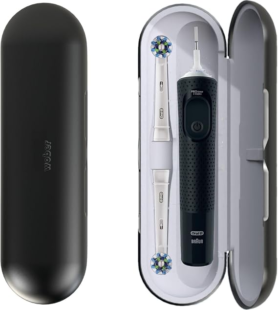 ORAL-B Şarjlı Diş Fırçası İçin Saklama Kabı - Sadece Oral-B Pro 1, Vitality Pro, vitality ve Starter Pack Serisine Özel Diş Fırçası Seyahat Kutusu (Siyah)