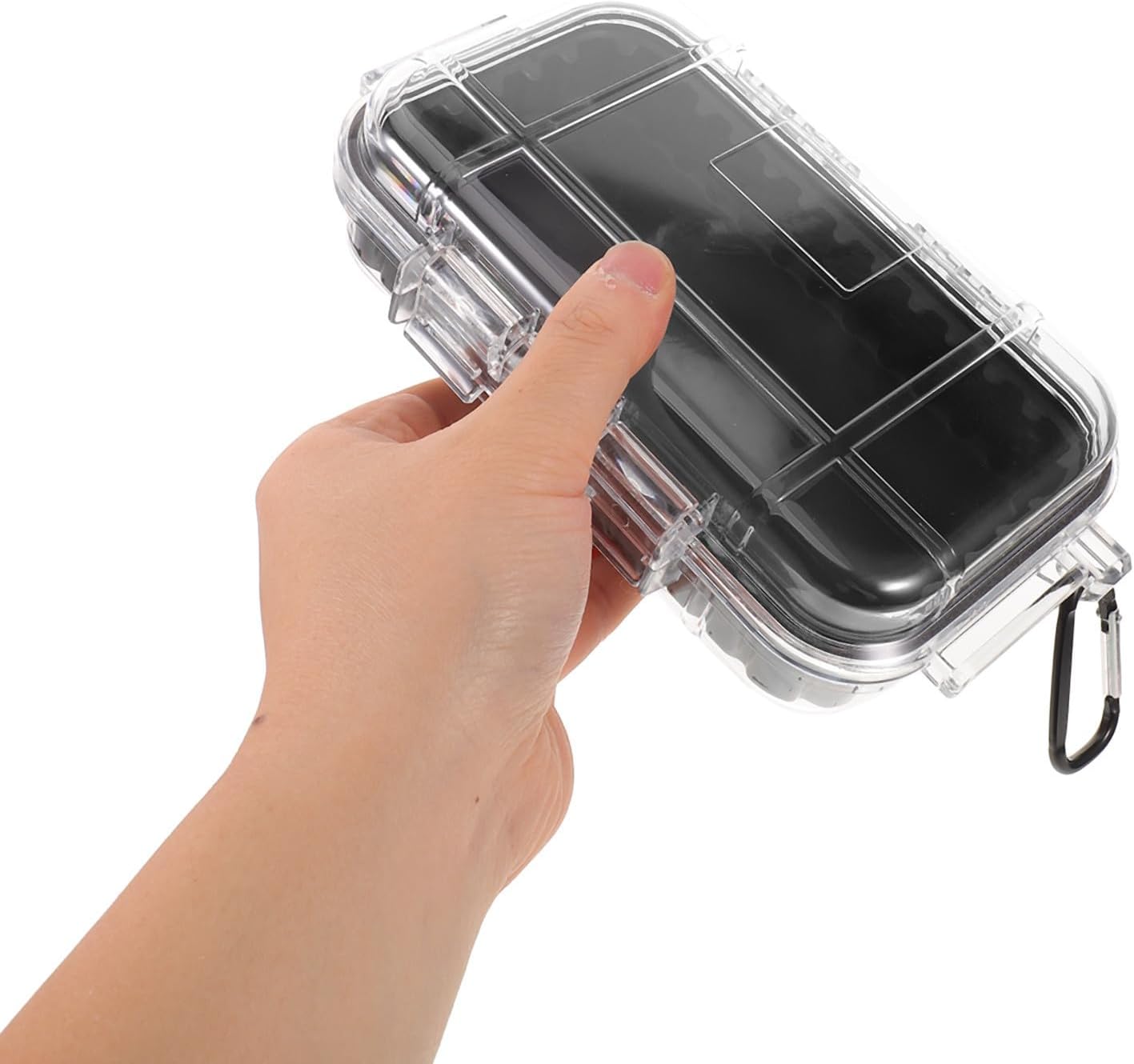 Outdoor Waterproof Dry Box, Compact 6.7x4.3x2 Inch Storage Case | Abs PC Sponge Build, Dual Latch Closure, Silicone Gasket, for Tools Keys