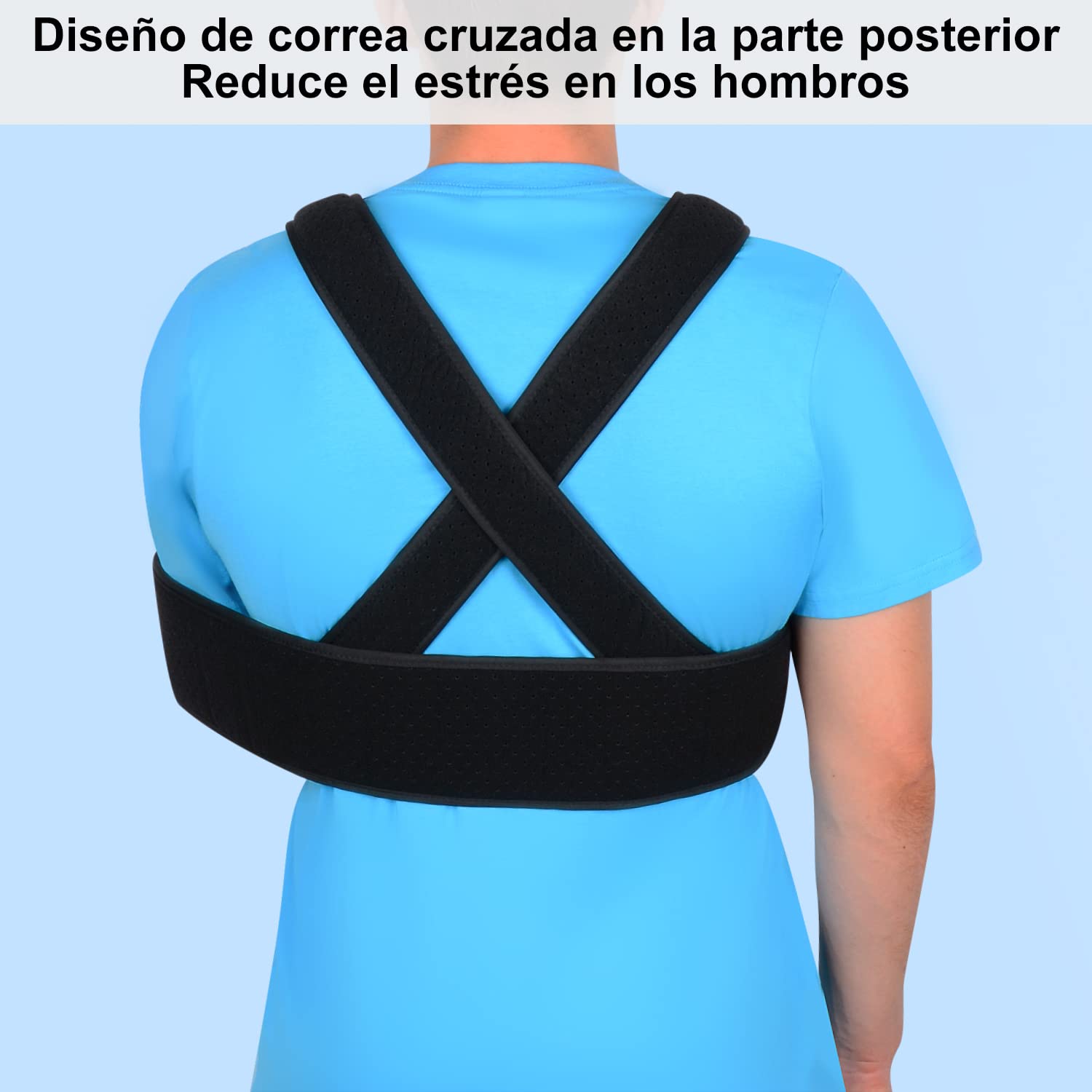 supregear Cabestrillo Brazo de Hombre, Ajustable Cómodo Soporte Hombro Inmovilizador Envolver Respirable para Brazo/Mano/Codo Lesionado - Negro