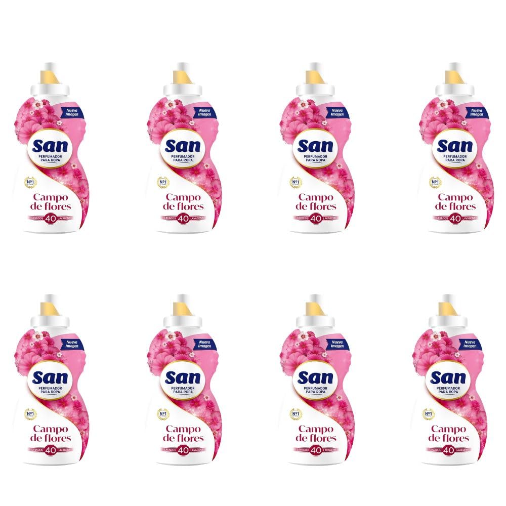 Rasmacor | Pack 8 unidades SÁN Perfumador para Ropa Lavadora | Fragancia Campo de Flores | Duradera 40 Lavados